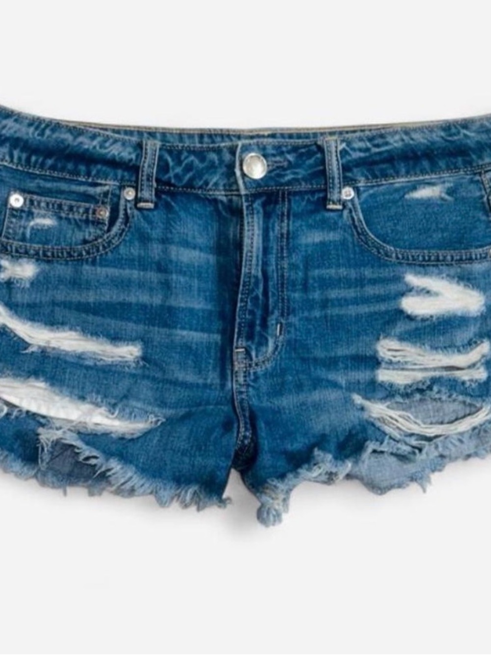American Eagle Outfitters Distressed Blue Denim Cutoff Shorts